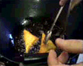 Samosas frying